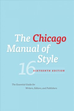 The Chicago manual of style. Cover Image